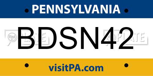 BDSN42 Pennsylvania License Plate