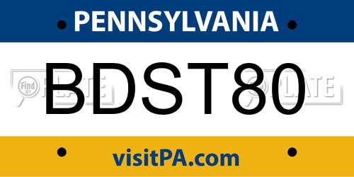 BDST80 Pennsylvania License Plate