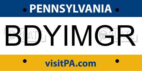 BDYIMGR Pennsylvania License Plate