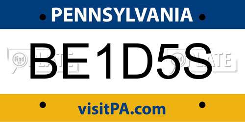 BE1D5S Pennsylvania License Plate