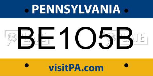 BE1O5B Pennsylvania License Plate