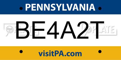 BE4A2T Pennsylvania License Plate