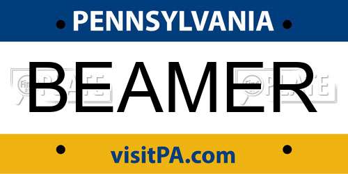 BEAMER Pennsylvania License Plate