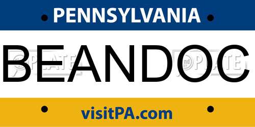 BEANDOC Pennsylvania License Plate