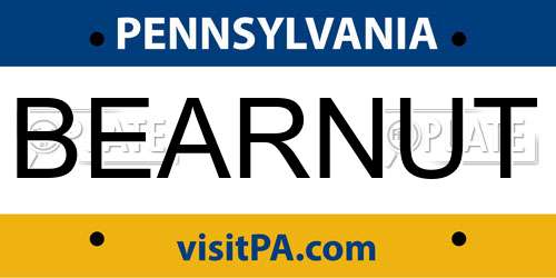 BEARNUT Pennsylvania License Plate