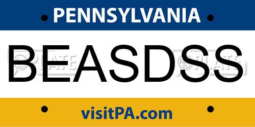 BEASDSS Pennsylvania License Plate