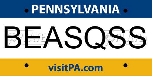 BEASQSS Pennsylvania License Plate