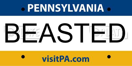 BEASTED Pennsylvania License Plate