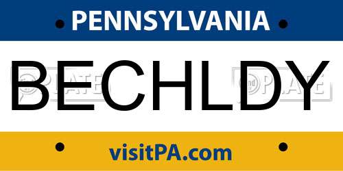 BECHLDY Pennsylvania License Plate