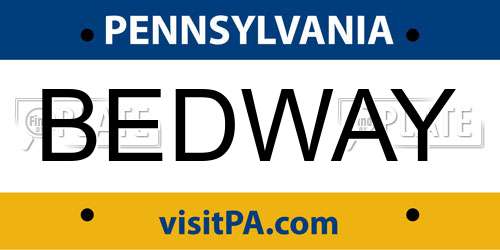 BEDWAY Pennsylvania License Plate