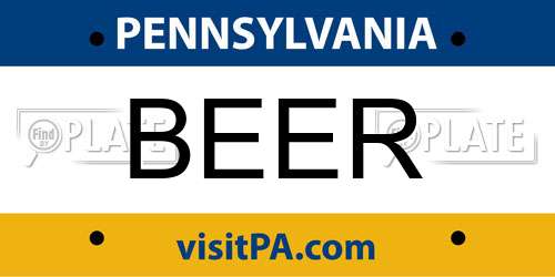 BEER Pennsylvania License Plate