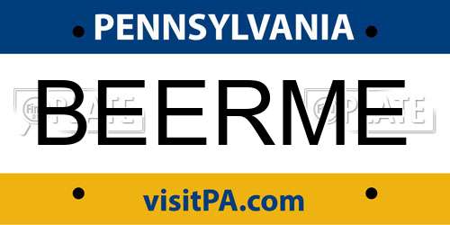 BEERME Pennsylvania License Plate