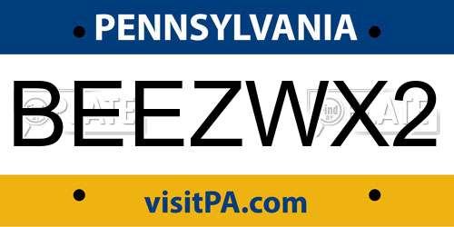 BEEZWX2 Pennsylvania License Plate