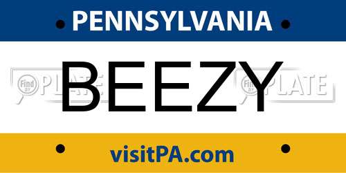 BEEZY Pennsylvania License Plate