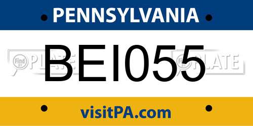 BEI055 Pennsylvania License Plate