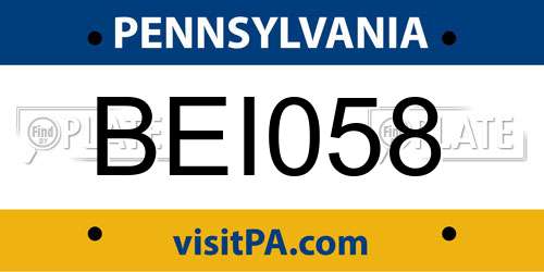 BEI058 Pennsylvania License Plate