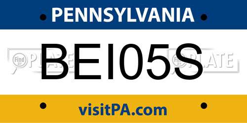 BEI05S Pennsylvania License Plate