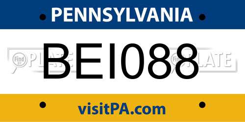 BEI088 Pennsylvania License Plate