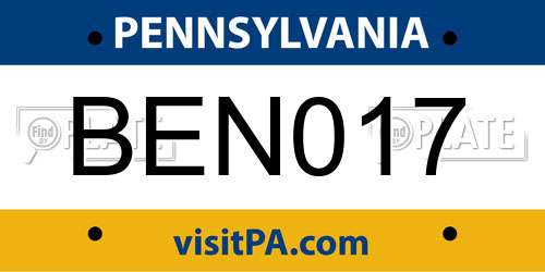 BEN017 Pennsylvania License Plate
