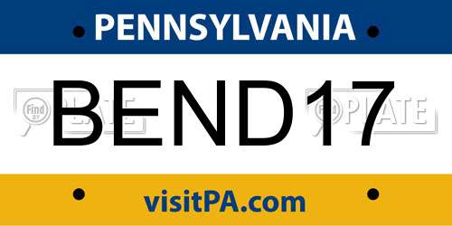 BEND17 Pennsylvania License Plate
