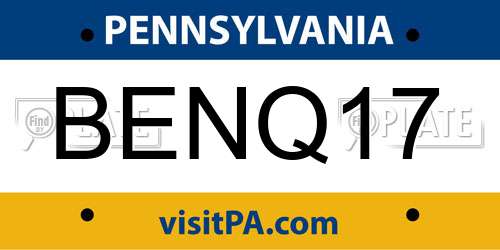 BENQ17 Pennsylvania License Plate