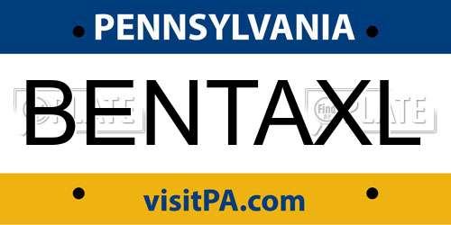 BENTAXL Pennsylvania License Plate