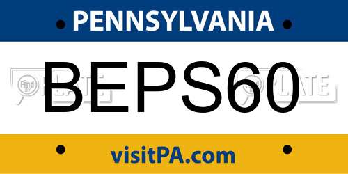 BEPS60 Pennsylvania License Plate