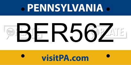 BER56Z Pennsylvania License Plate