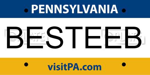 BESTEEB Pennsylvania License Plate