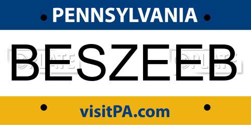 BESZEEB Pennsylvania License Plate