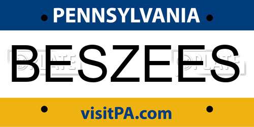 BESZEES Pennsylvania License Plate