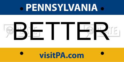 BETTER Pennsylvania License Plate
