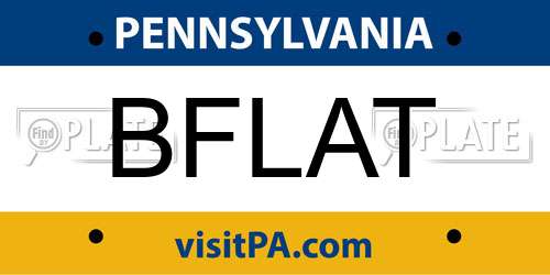 BFLAT Pennsylvania License Plate