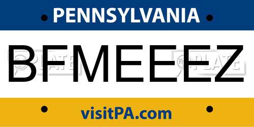 BFMEEEZ Pennsylvania License Plate