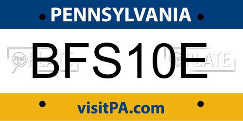 BFS10E Pennsylvania License Plate