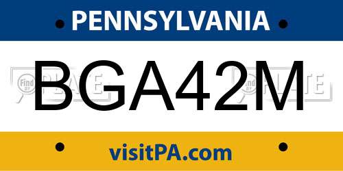 BGA42M Pennsylvania License Plate