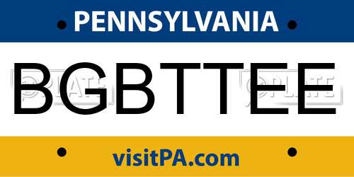 BGBTTEE Pennsylvania License Plate