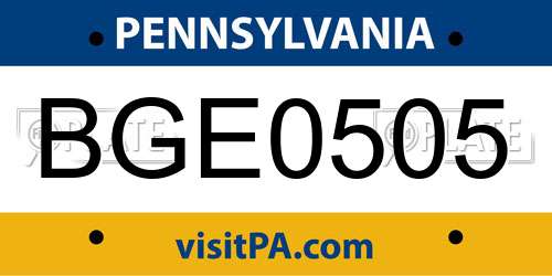 BGE0505 Pennsylvania License Plate