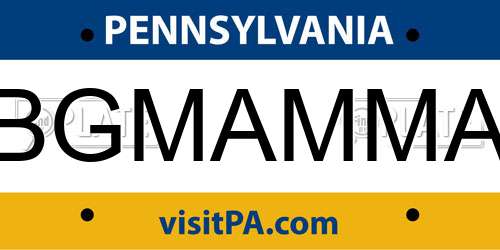 BGMAMMA Pennsylvania License Plate