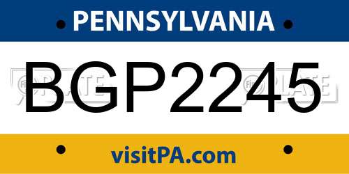 BGP2245 Pennsylvania License Plate