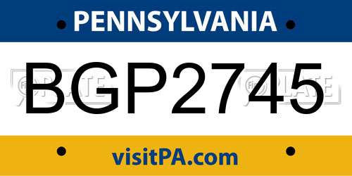BGP2745 Pennsylvania License Plate