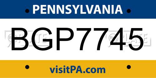 BGP7745 Pennsylvania License Plate
