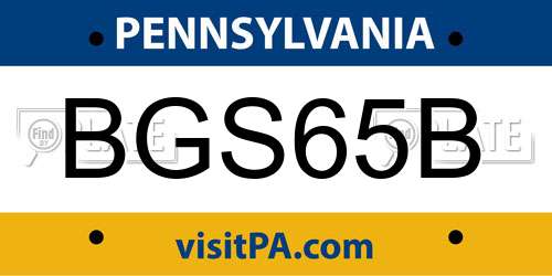 BGS65B Pennsylvania License Plate