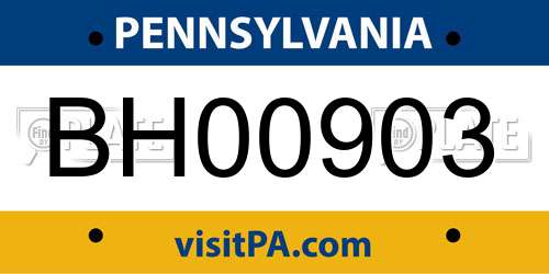 BH00903 Pennsylvania License Plate