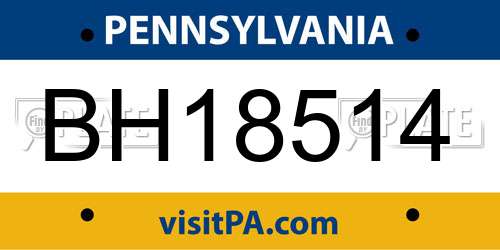 BH18514 Pennsylvania License Plate