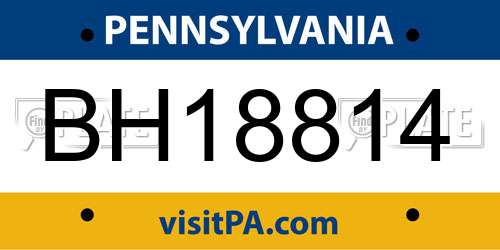 BH18814 Pennsylvania License Plate