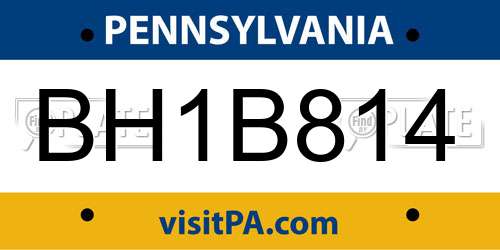 BH1B814 Pennsylvania License Plate