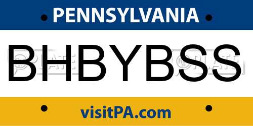 BHBYBSS Pennsylvania License Plate
