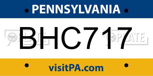 BHC717 Pennsylvania License Plate