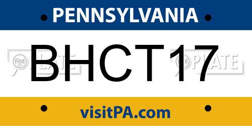 BHCT17 Pennsylvania License Plate
